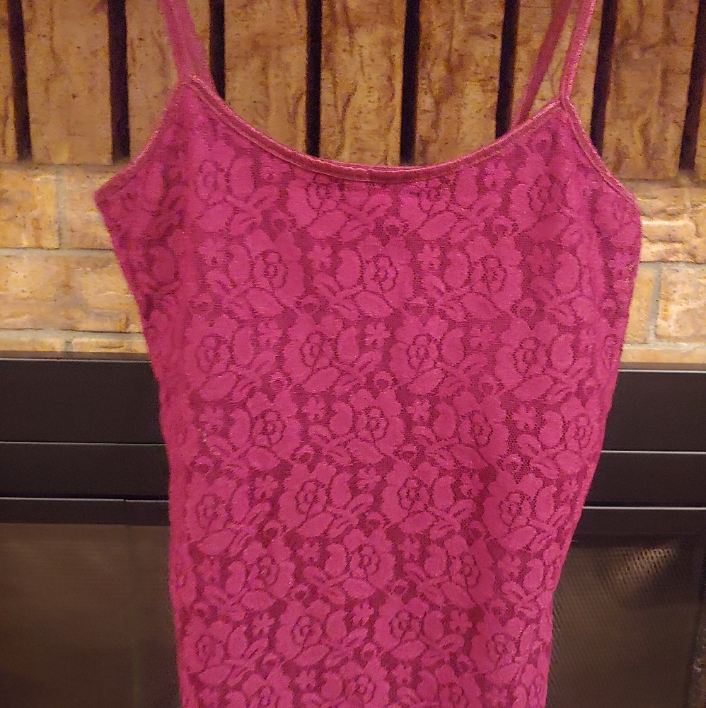 Junior's Rose Lace Tank Top